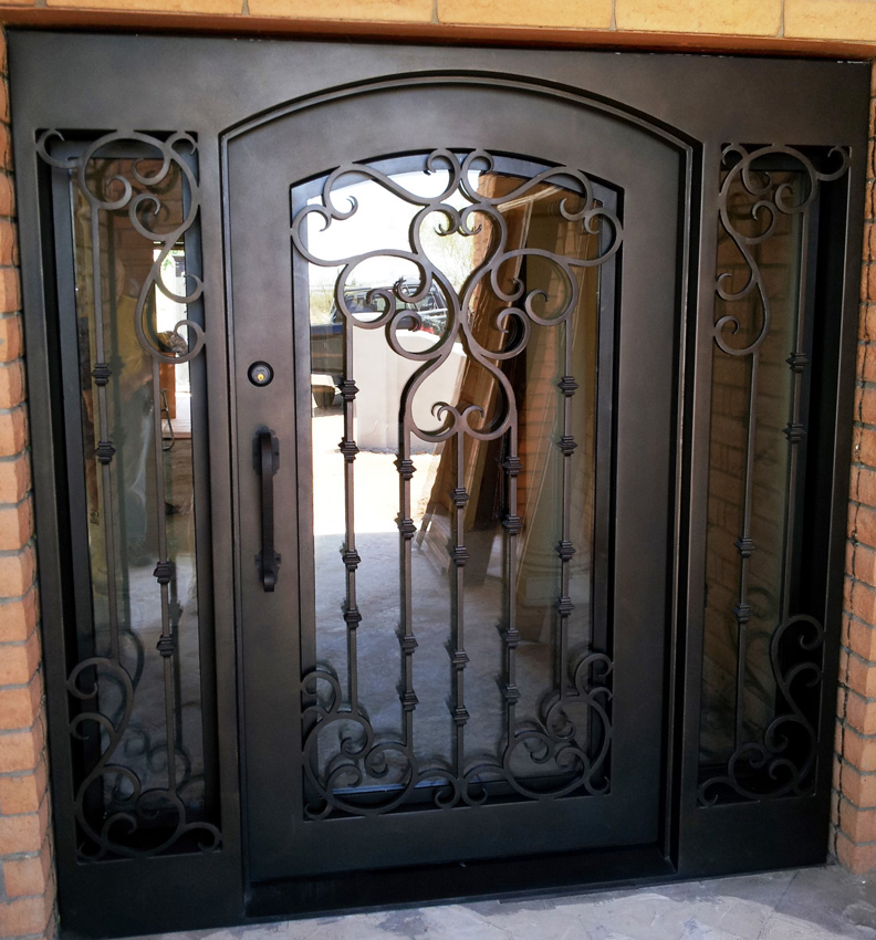 Entry Doors With Sidelights Single Wrought Iron