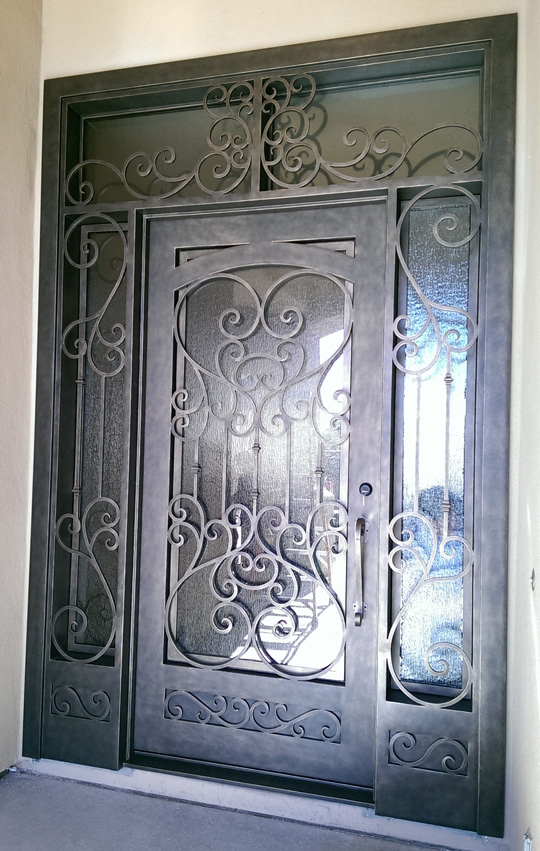 Entry Doors With Sidelights Single Wrought Iron