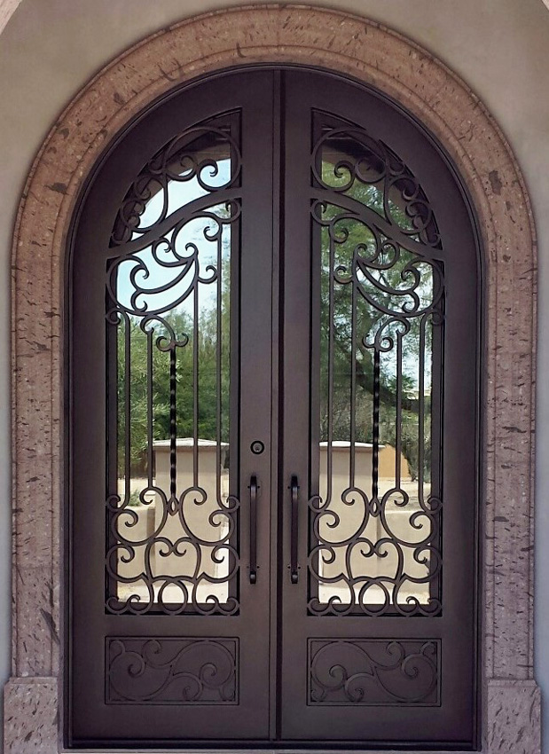 Wrought Iron Double Entry Doors | Double Front Doors - Victory Metal