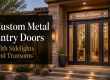Custom Metal Entry Doors With Sidelights And Transoms
