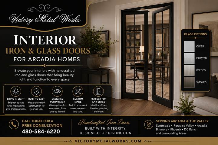 Interior Iron and Glass Doors for Arcadia Homes