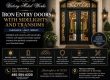 Iron Entry Doors With Sidelights and Transoms in Silverleaf