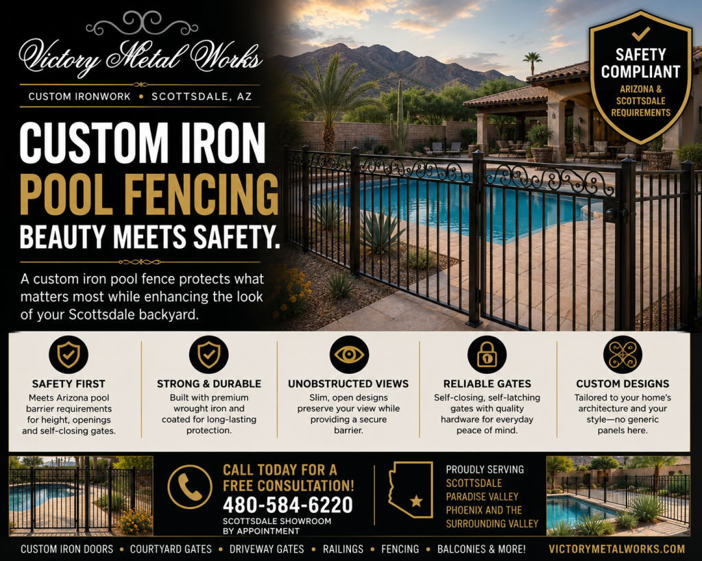 Custom Iron Pool Fencing for Scottsdale Homes
