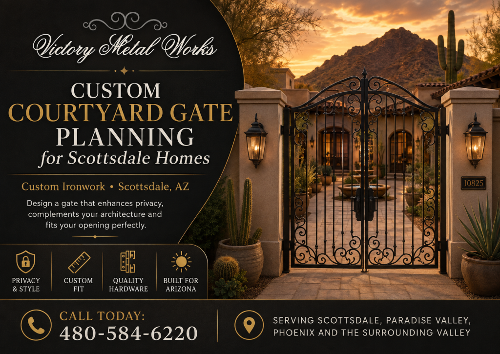 Custom Courtyard Gate Planning for Scottsdale Homes